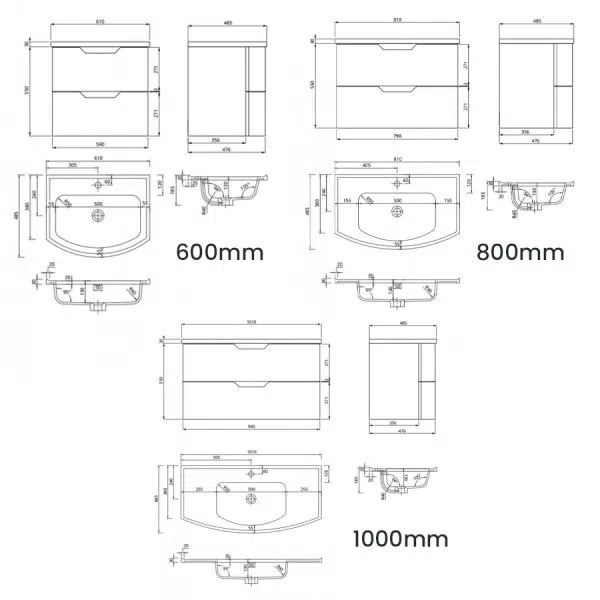 Arc Wall Hung Vanity Unit Sonas Bathrooms