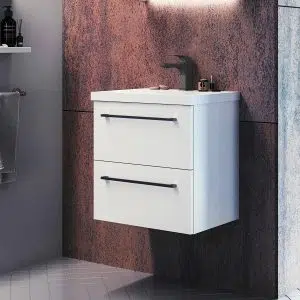 white wall hung vanity unit