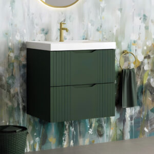 Vary green wall hung ridged vanity unit | Bathshed | next day delivery ireland and the UK