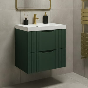Vary green wall hung ridged vanity unit | Bathshed | next day delivery ireland and the UK