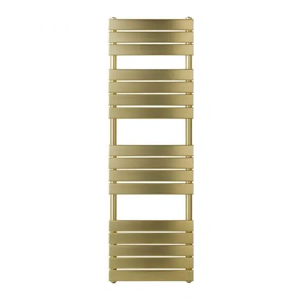 brushed brass heated towel rail