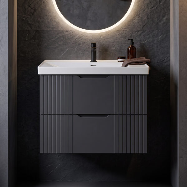 varys grey modern wall hung vanity unit | Nationwide delivery uk and ireland | Bathshed