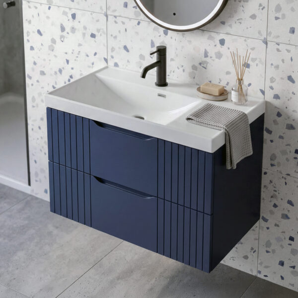 varys blue modern wall hung vanity unit | Nationwide delivery uk and ireland | Bathshed