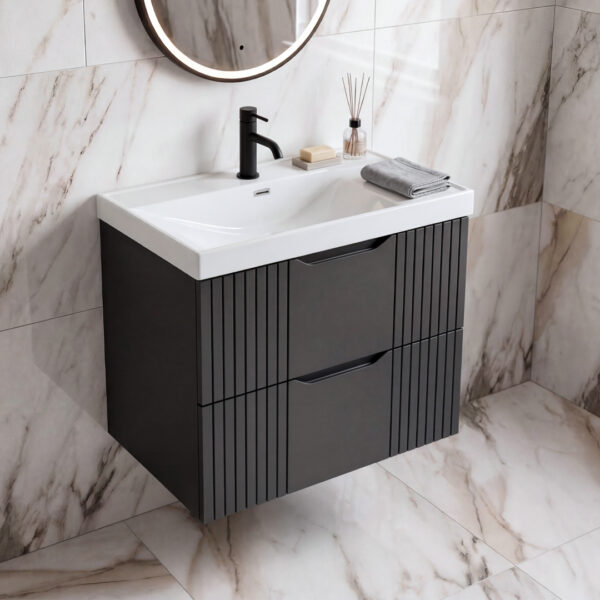 varys grey modern wall hung vanity unit | Nationwide delivery uk and ireland | Bathshed