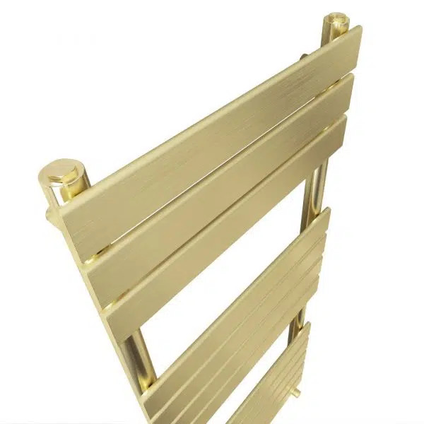 brushed brass heated towel rail