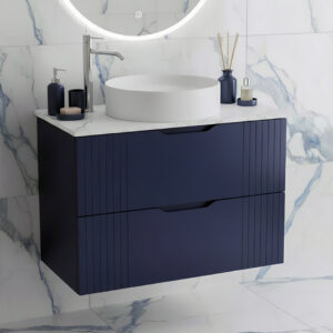 Vary blue wall hung ridged vanity unit | Bathshed | next day delivery ireland and the UK
