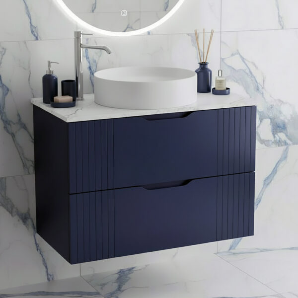 Vary blue wall hung ridged vanity unit | Bathshed | next day delivery ireland and the UK