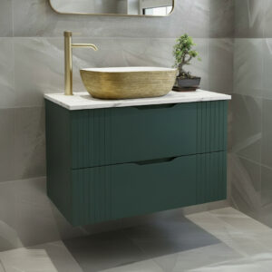 Vary green wall hung ridged vanity unit | Bathshed | next day delivery ireland and the UK