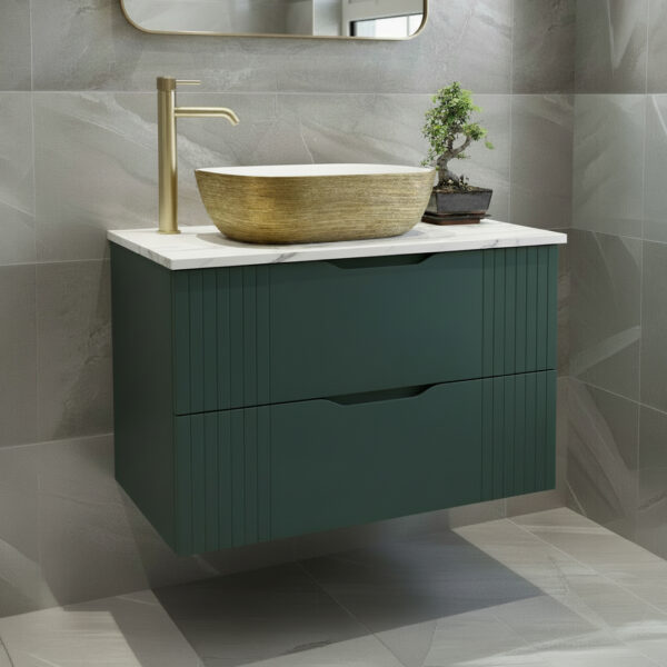 Vary green wall hung ridged vanity unit | Bathshed | next day delivery ireland and the UK
