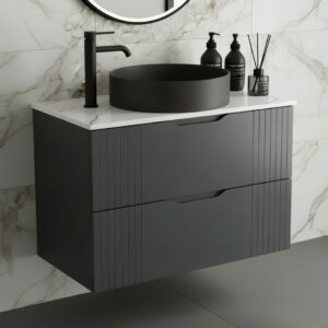 Vary grey wall hung ridged vanity unit | Bathshed | next day delivery ireland and the UK