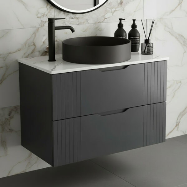 Vary grey wall hung ridged vanity unit | Bathshed | next day delivery ireland and the UK
