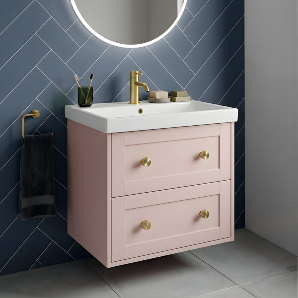 Maple Pink Wall Hung Vanity | Bathshed | Nationwide Delivery UK and Ireland