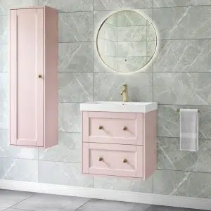 maple pink wall hung vanity unit