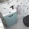 Sonas bathroom Freya 55cm 1 Door Cloakroom Floor Standing Vanity Unit Matt Morning Sky Blue
