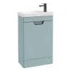 Sonas bathroom Freya 55cm 1 Door Cloakroom Floor Standing Vanity Unit Matt Morning Sky Blue