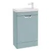 Sonas bathroom Freya 55cm 1 Door Cloakroom Floor Standing Vanity Unit Matt Morning Sky Blue