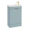 Sonas bathroom Freya 55cm 1 Door Cloakroom Floor Standing Vanity Unit Matt Morning Sky Blue