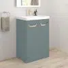 Sonas bathroom Freya 60cm 2 Door Floor Standing Vanity Unit Matt Coral Green