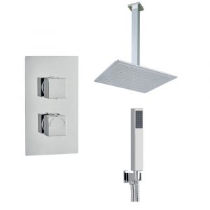 tailored Twin Concealed Overhead Square Ceiling Shower Kit