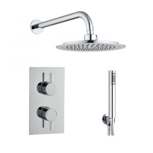 tailored Twin Concealed Overhead Round Wall Shower Kit