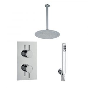 tailored Twin Concealed Overhead Round Ceiling Shower Kit