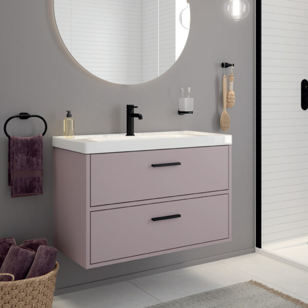 Finland 2 drawer wall hung vanity unit | Scandinavian bathroom furniture | Sonas Bathrooms | Bathshed | Nationwide Delivery UK and Ireland