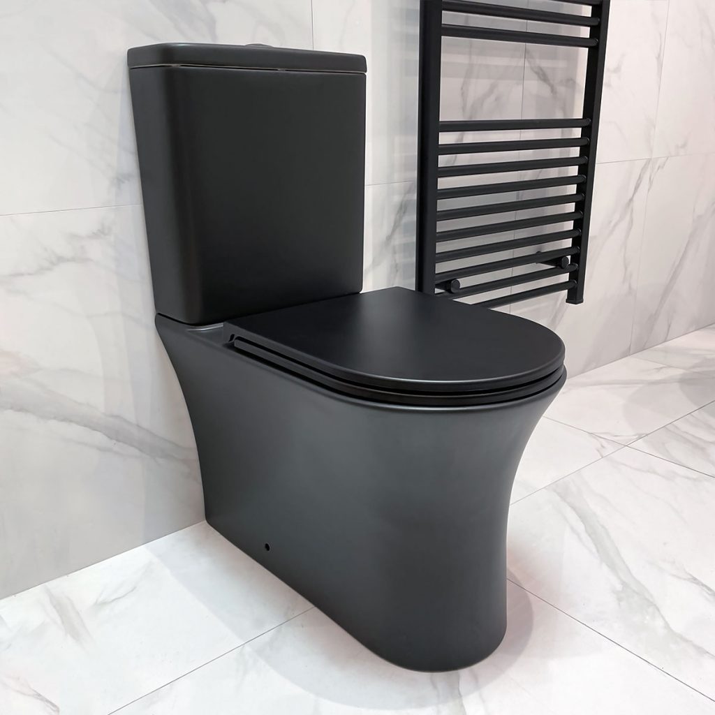series 300 matt black closed coupled toilet