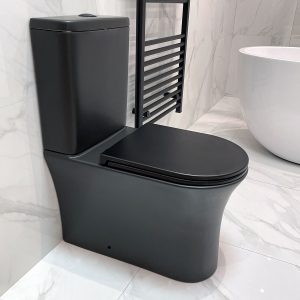 series 300 matt black closed coupled toilet