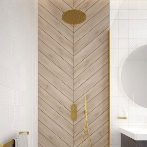 Alita Knurled Shower Set 2 Brushed Gold from Sonas Bathrooms
