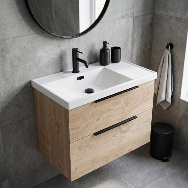 Avani natural oak wall hung vanity unit | Bathroom furniture | Ireland and the UK | Bathshed