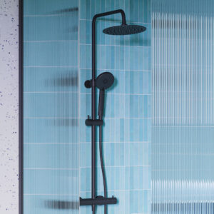 Lorca round black exposed shower kit | nationwide delivery Ireland And the UK | Bathshed