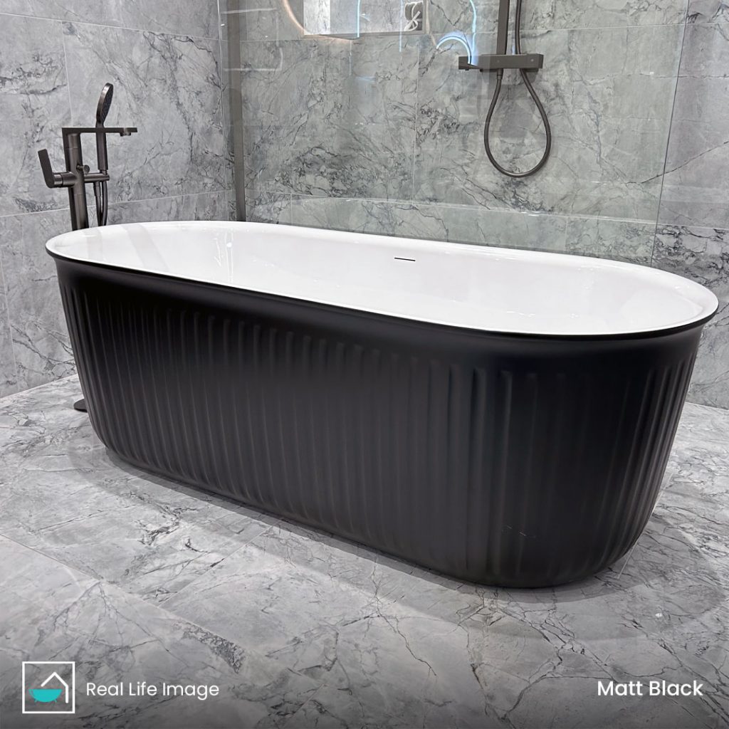 Sophia 1700mm Matt Black Freestanding Bath | Baths | Bathshed