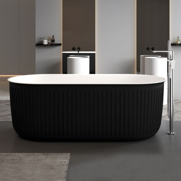 Sophia Matt Black 1700mm Freestanding Bath