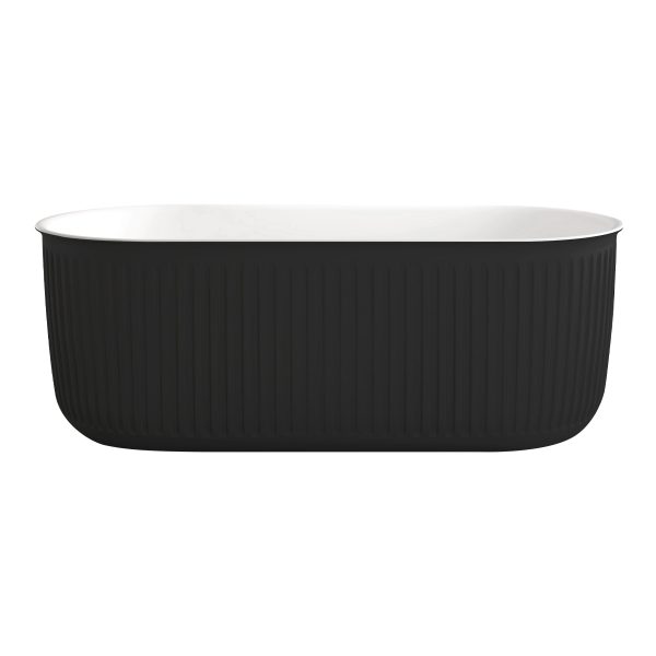 Rachael matt black fluted design freestanding bath