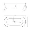 Rachael matt black fluted design freestanding bath