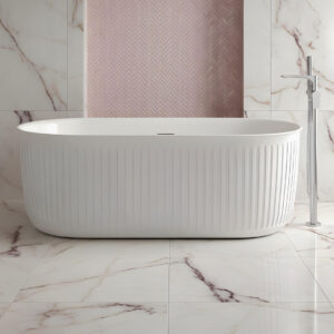 Sophia WHITE ridged freestanding bath | Delivery UK and Ireland | Bathshed