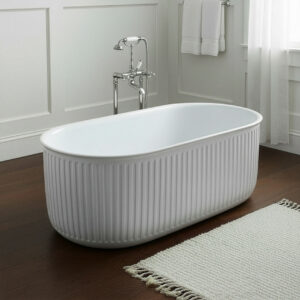 Sophia WHITE ridged freestanding bath | Delivery UK and Ireland | Bathshed