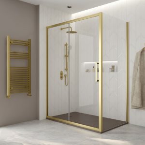 ASPECT 8mm sliding shower Door Brushed Gold