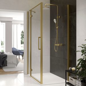 ASPECT 8mm Hinged & Inline Door Brushed Gold