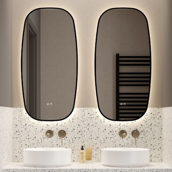 ECHO Arena 450x900mm Mirror Black | Bathshed | LED Mirror