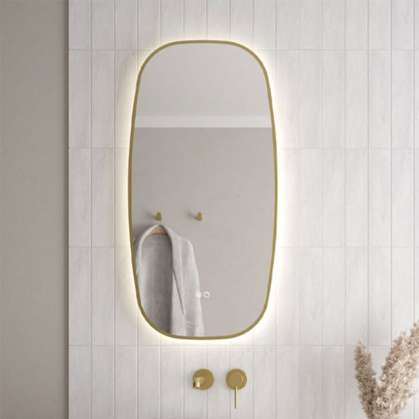 ECHO Arena 450x900mm Mirror Gold | Bathshed | LED Mirror