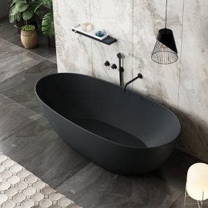 Nera Black 1800mm Freestanding Bath | Delivery UK and Ireland