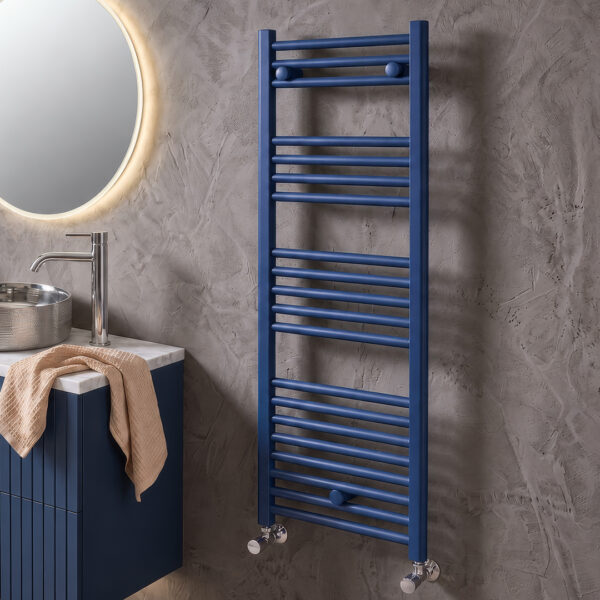 Ara Matt Blue 1188 x 600mm Heated Towel Rail