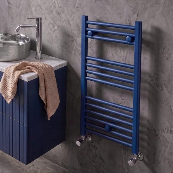 Ara Blue Heated towel rail | Bathroom Heating | Bathshed | Nationwide delivery Ireland & the UK