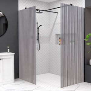 Florence Matt Black Fluted Wet Room Panel | Delivery Ireland and The UK