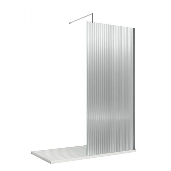 Florence Chrome Fluted Wet Room Panel | Delivery Ireland and The UK