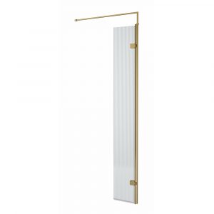 Florence Brushed Brass Fluted Wet Room Panel | Delivery Ireland and The UK