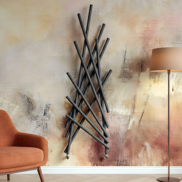 theon anthracite art deco modern designer radiator | Next day delivery ireland and the UK | Bathshed