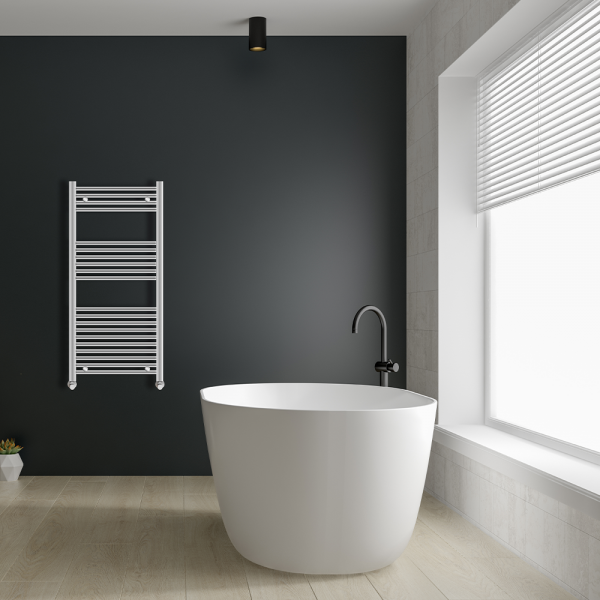 Chrome heated towel rail | Bathshed | Bathrooms Ireland and The UK | Discount Bathrooms | Ladder Towel rails