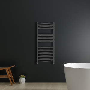 Aldo Curved Anthracite Heated Towel Rail | Heated Towel Rails | Heating | Delivery Ireland and the UK | Bathshed